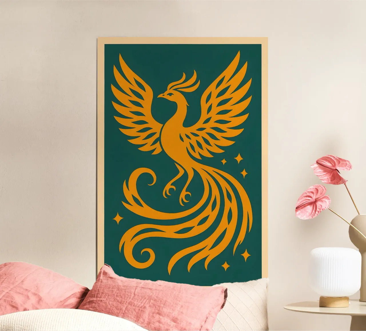 Rising Ember Phoenix poster con marco de plástico de Art.Piece