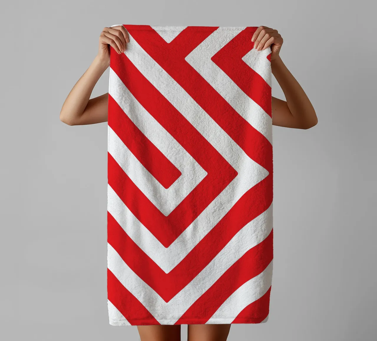 abstract geometric red line art towel by arkhanz