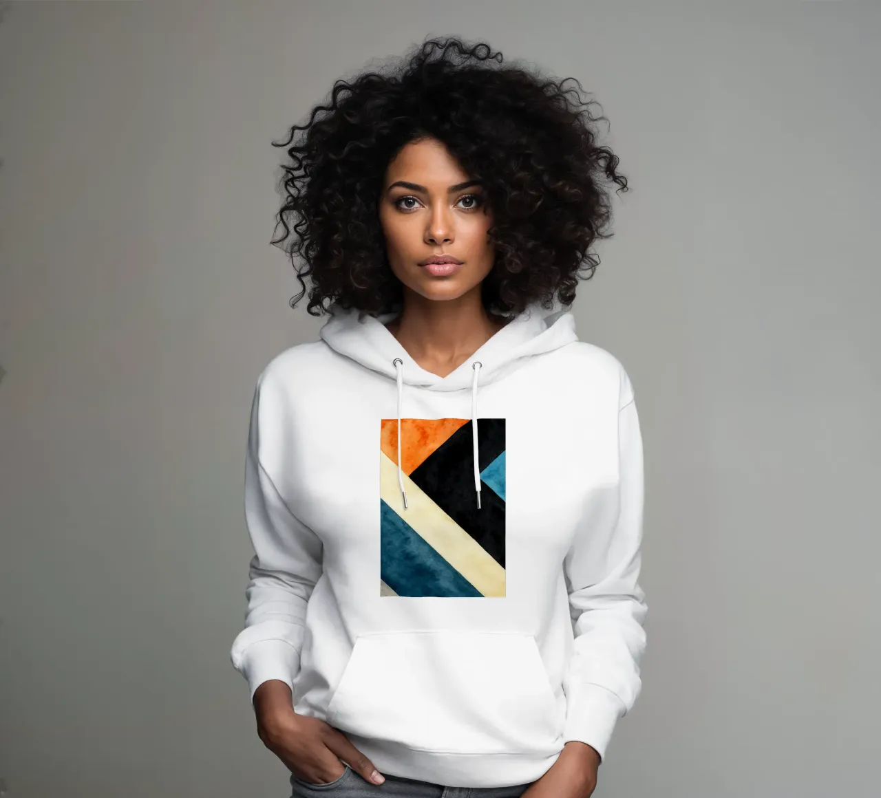 linea astratta geometrica semplice felpa con cappuccio da arkhanz