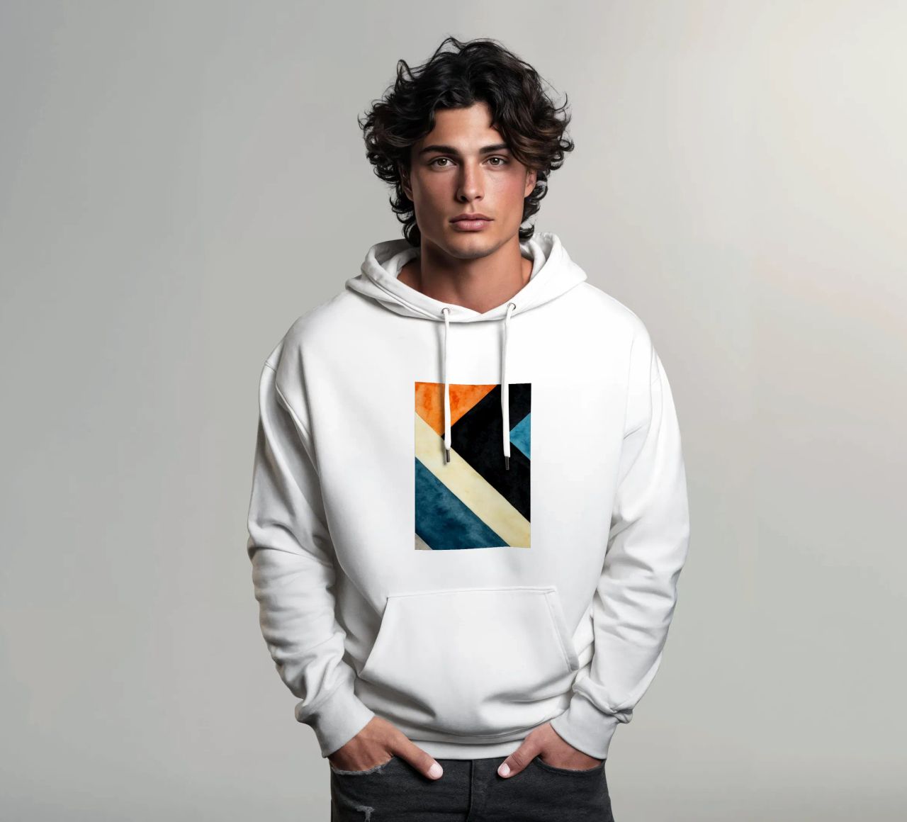 linea astratta geometrica semplice felpa con cappuccio da arkhanz