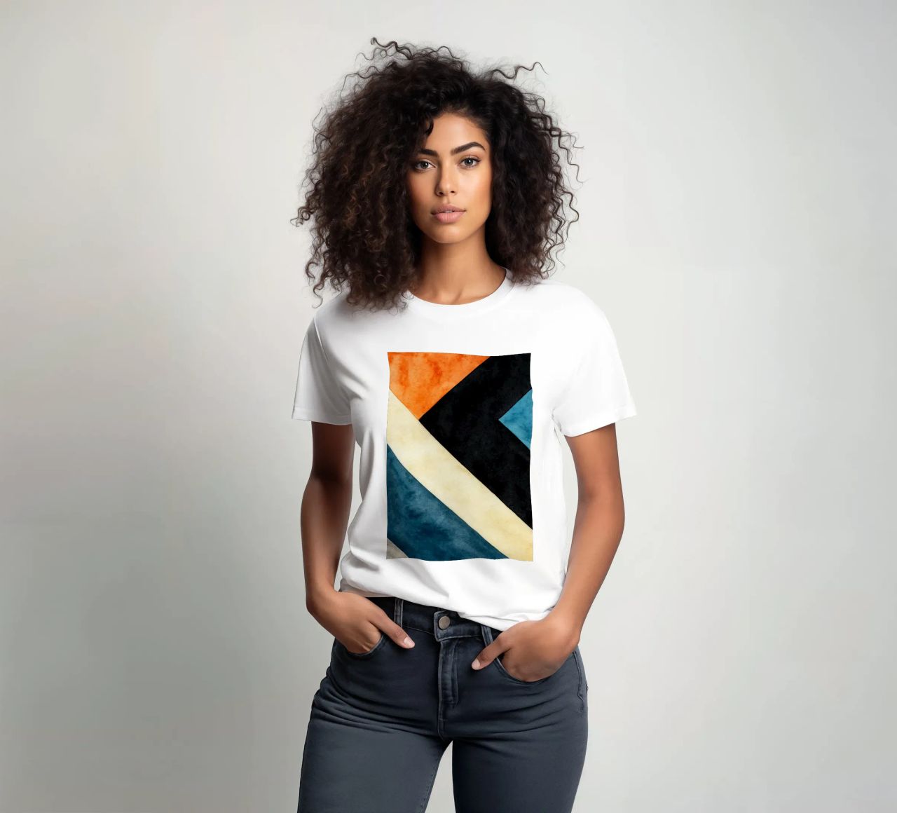 abstract geometric simple line t-shirt by arkhanz