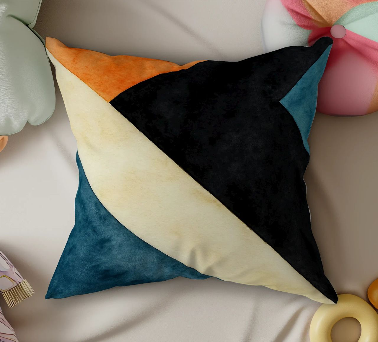 abstract geometric simple line decorative cushion by arkhanz