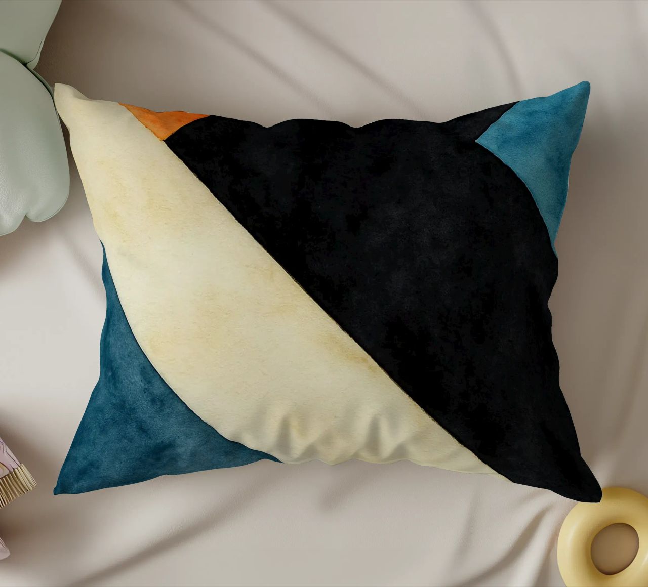 abstract geometric simple line decorative cushion by arkhanz