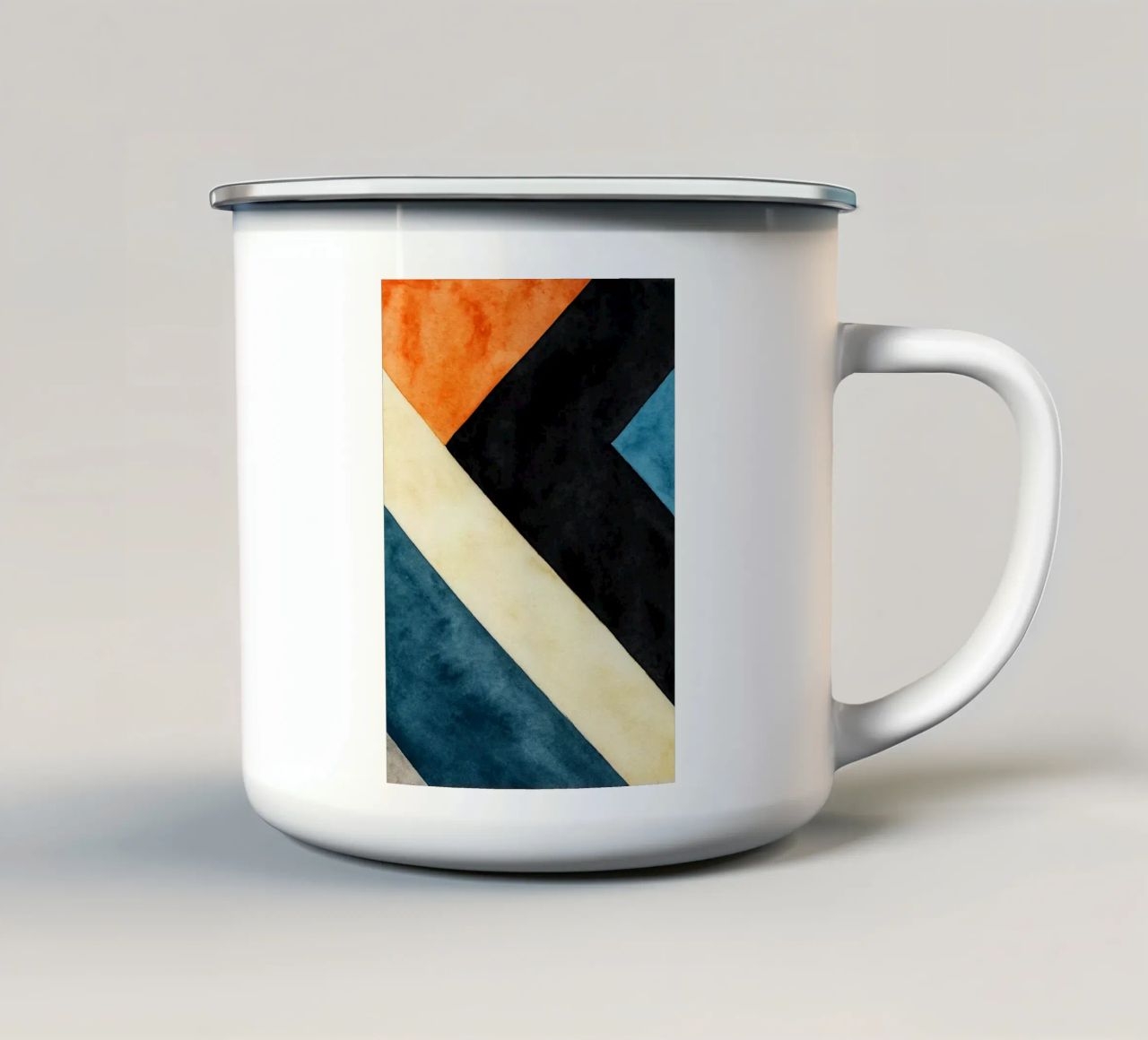 abstract geometric simple line enamel mug by arkhanz