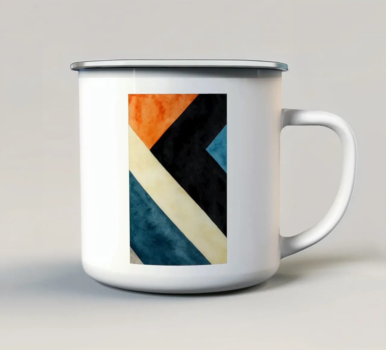 abstracto geométrico línea simple taza de esmalte de arkhanz