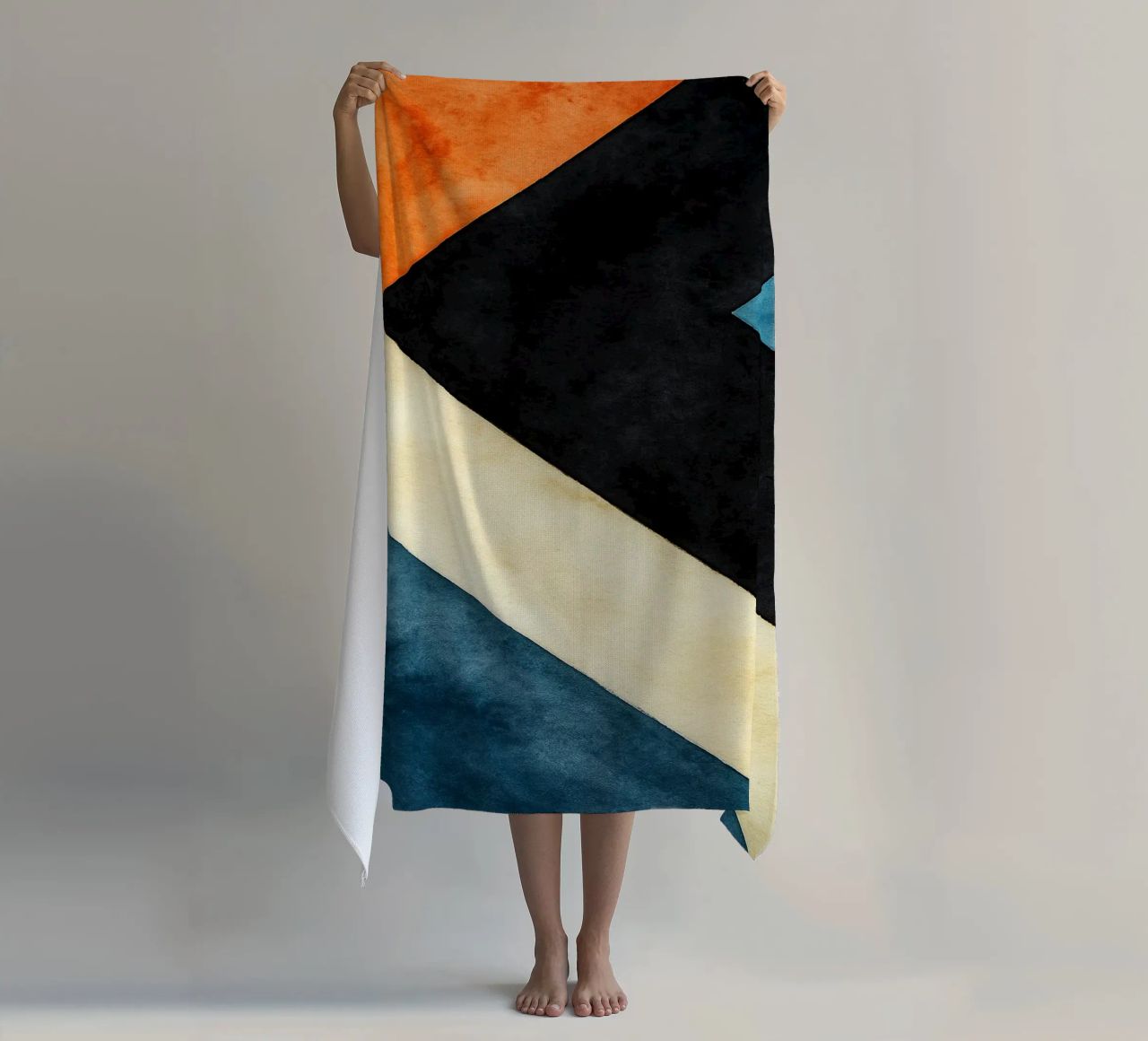 abstract geometric simple line beach towel by arkhanz