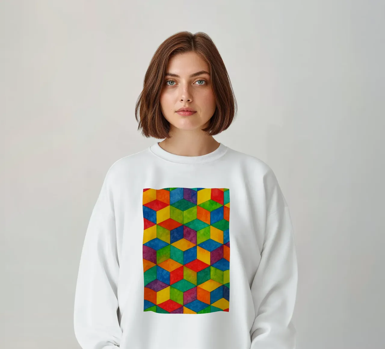 abstracte geometrische kleine zeshoekige lijn sweatshirt van arkhanz