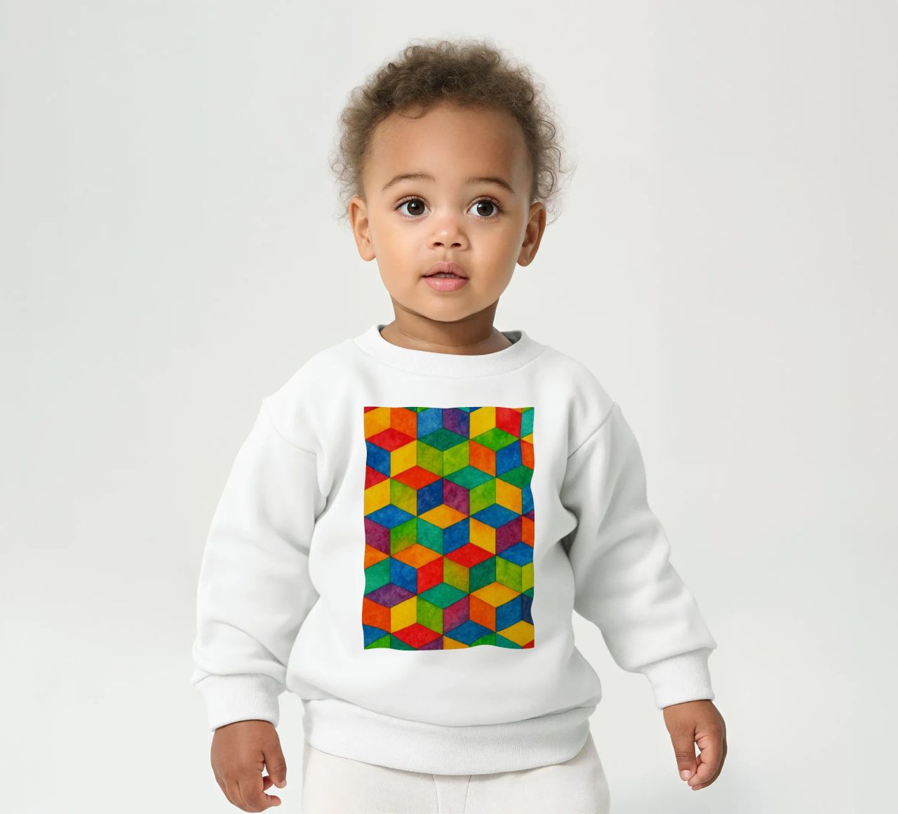 linea geometrica astratta esagonale piccola felpa neonato da arkhanz