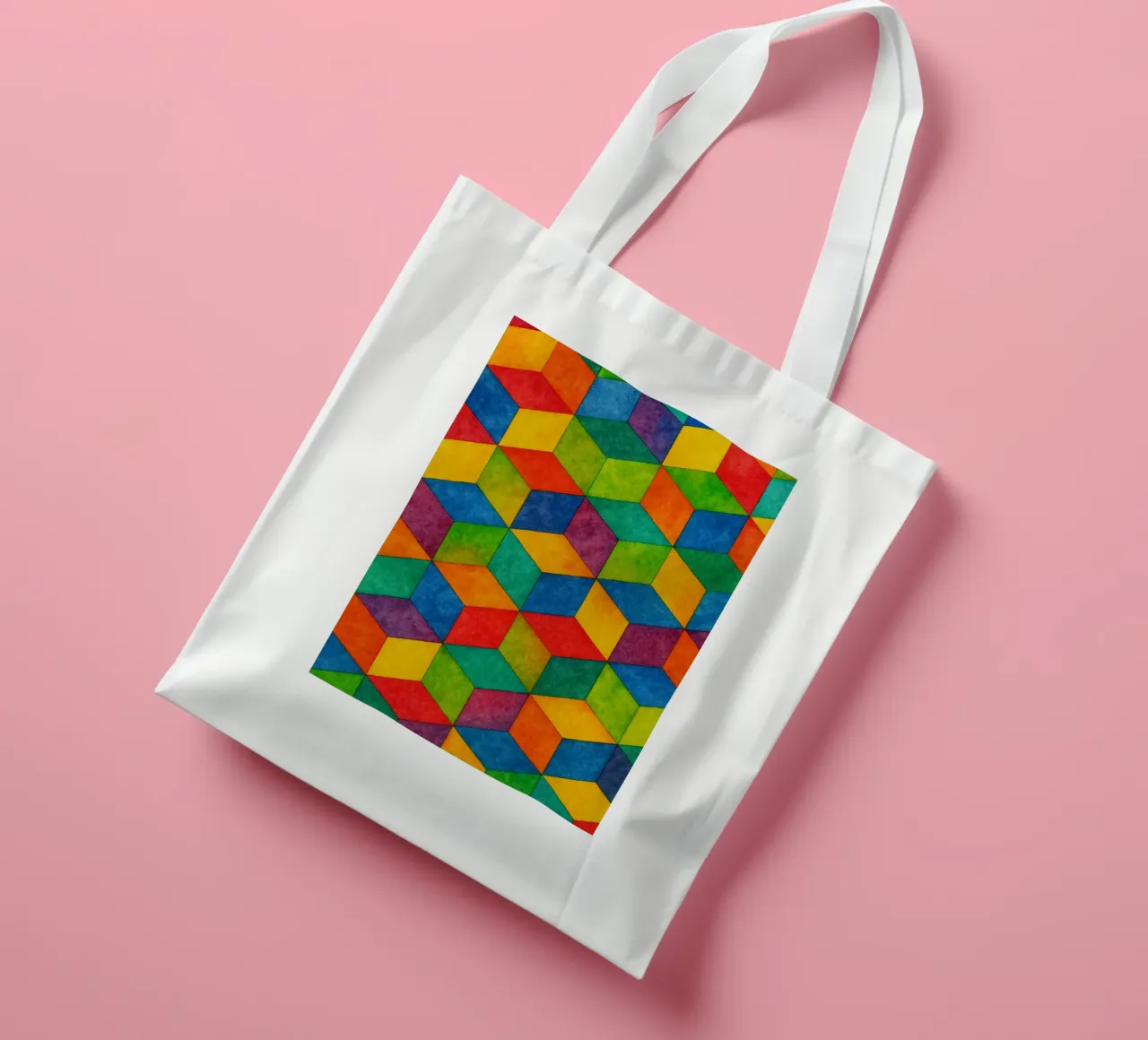 abstract geometric small hexagonal line tote bag by arkhanz