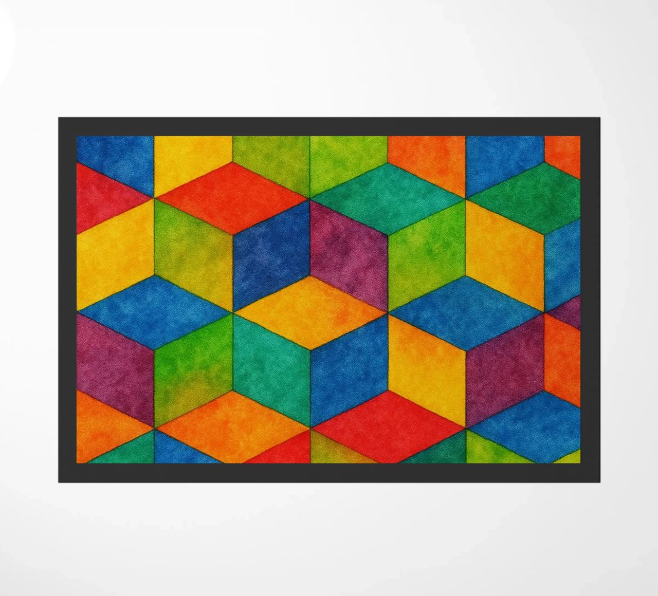 abstract geometric small hexagonal line doormat by arkhanz