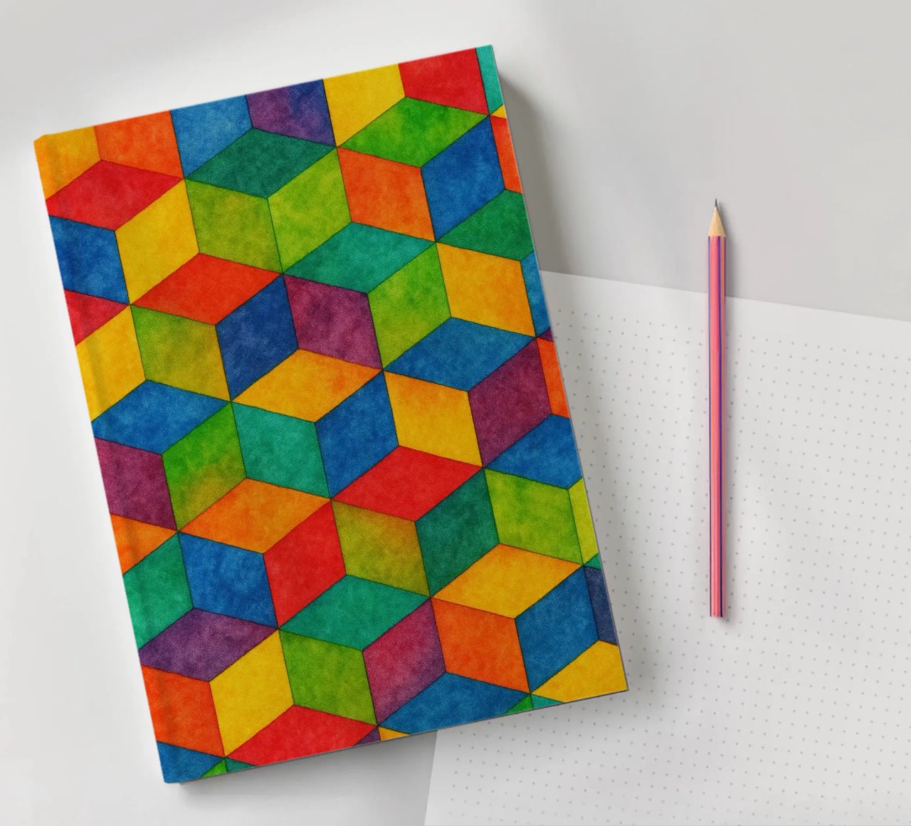abstract geometric small hexagonal line notebook by arkhanz