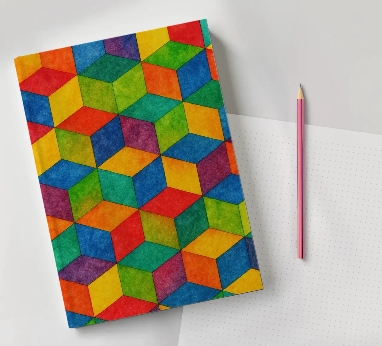 abstrakte geometrische kleine sechseckige Linie Notizbuch von arkhanz