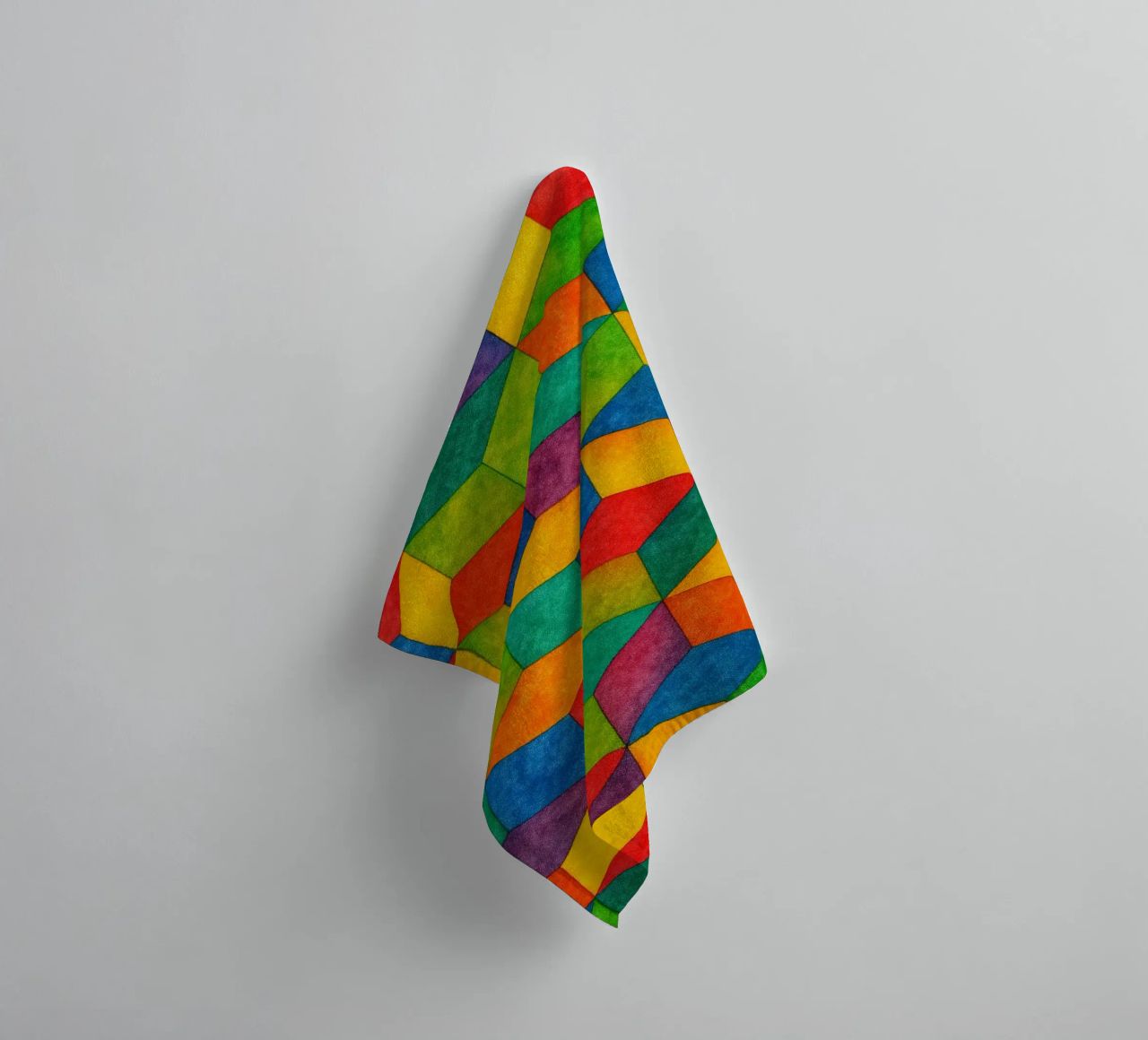 abstract geometric small hexagonal line towel by arkhanz