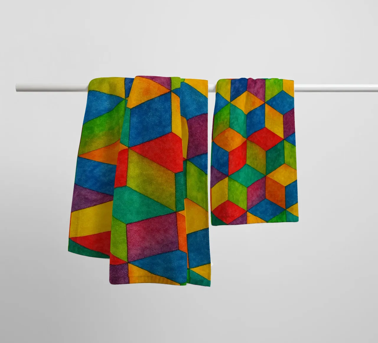 abstrait géométrique petite ligne hexagonale serviette de bain de arkhanz