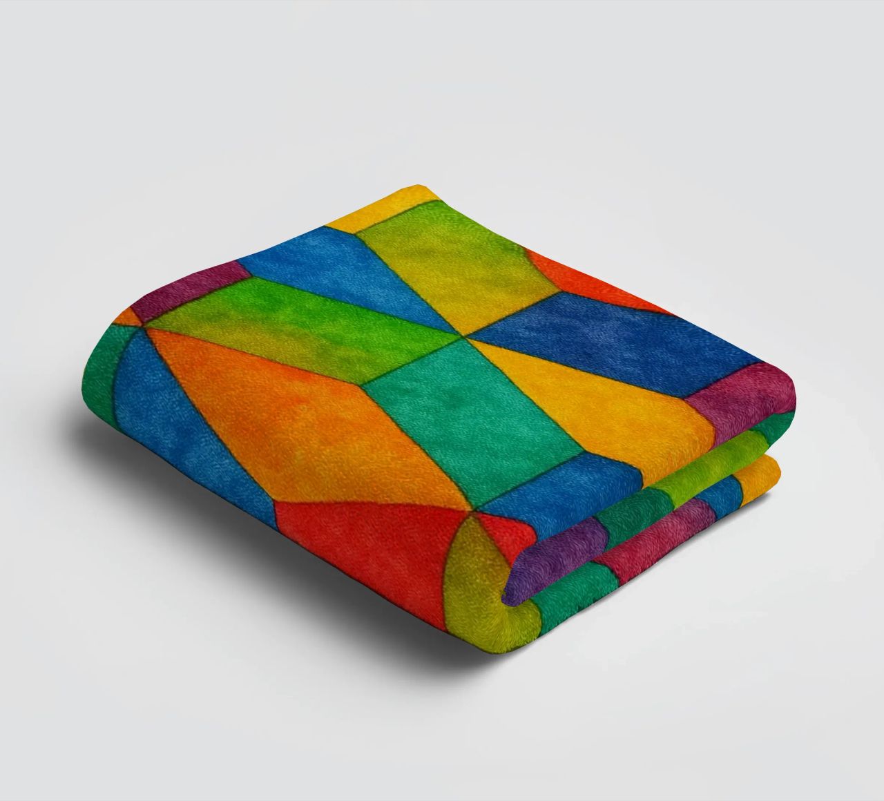 abstract geometric small hexagonal line towel by arkhanz