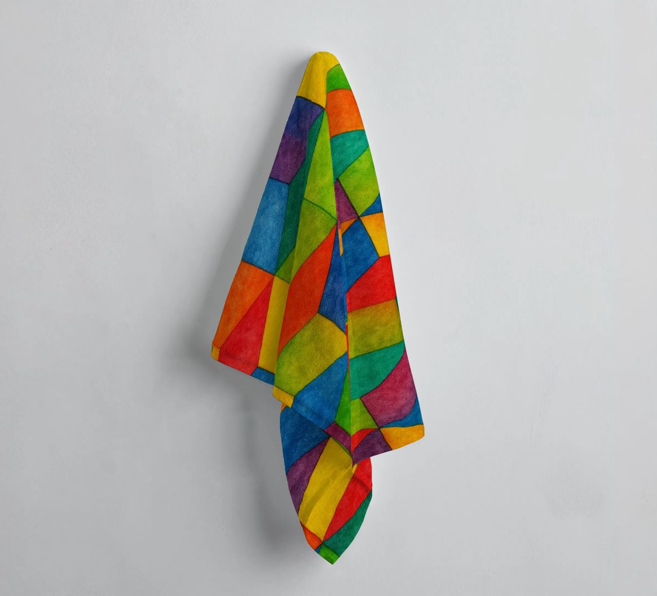 abstract geometric small hexagonal line towel by arkhanz