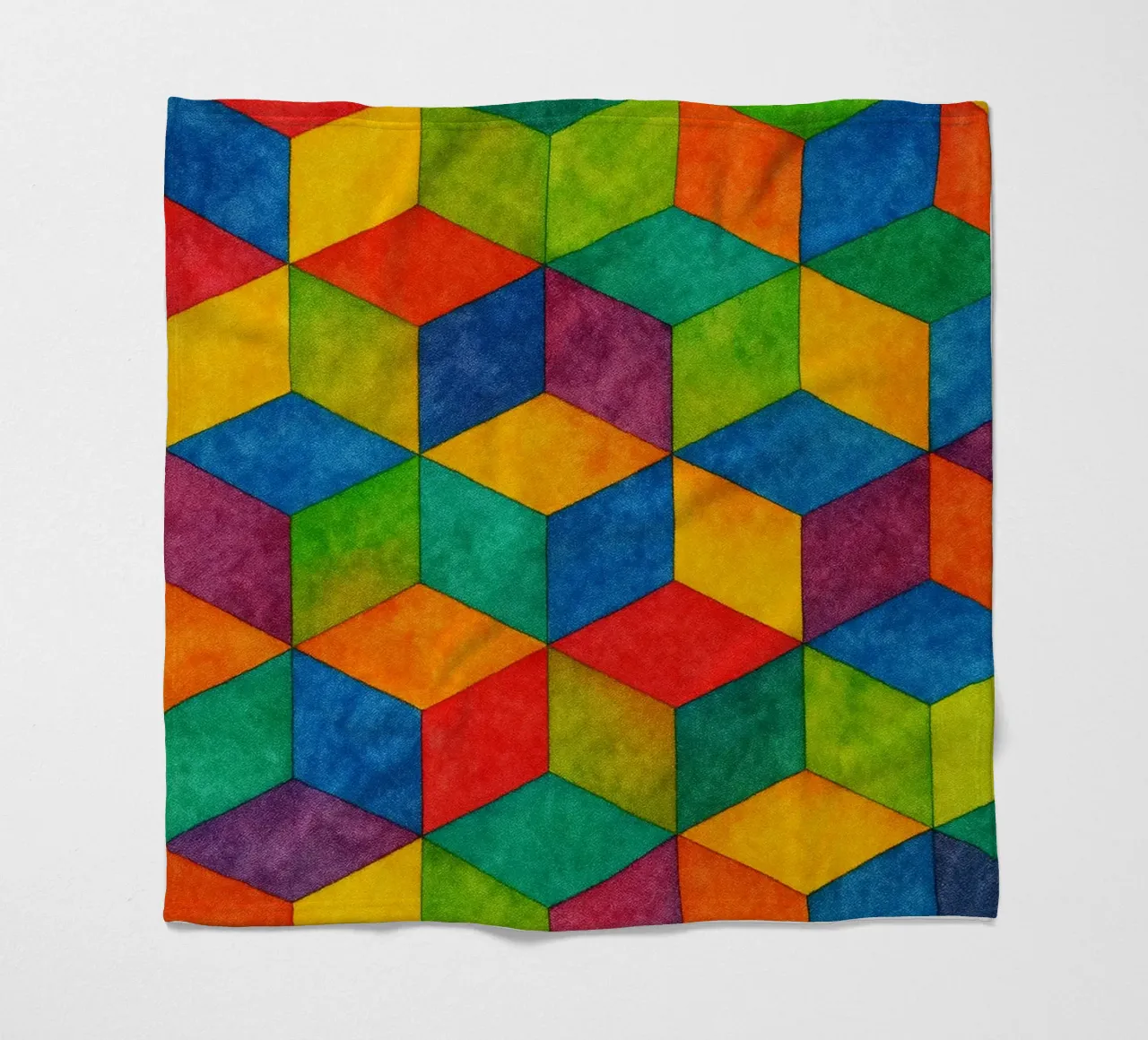 abstract geometric small hexagonal line fleece blanket by arkhanz