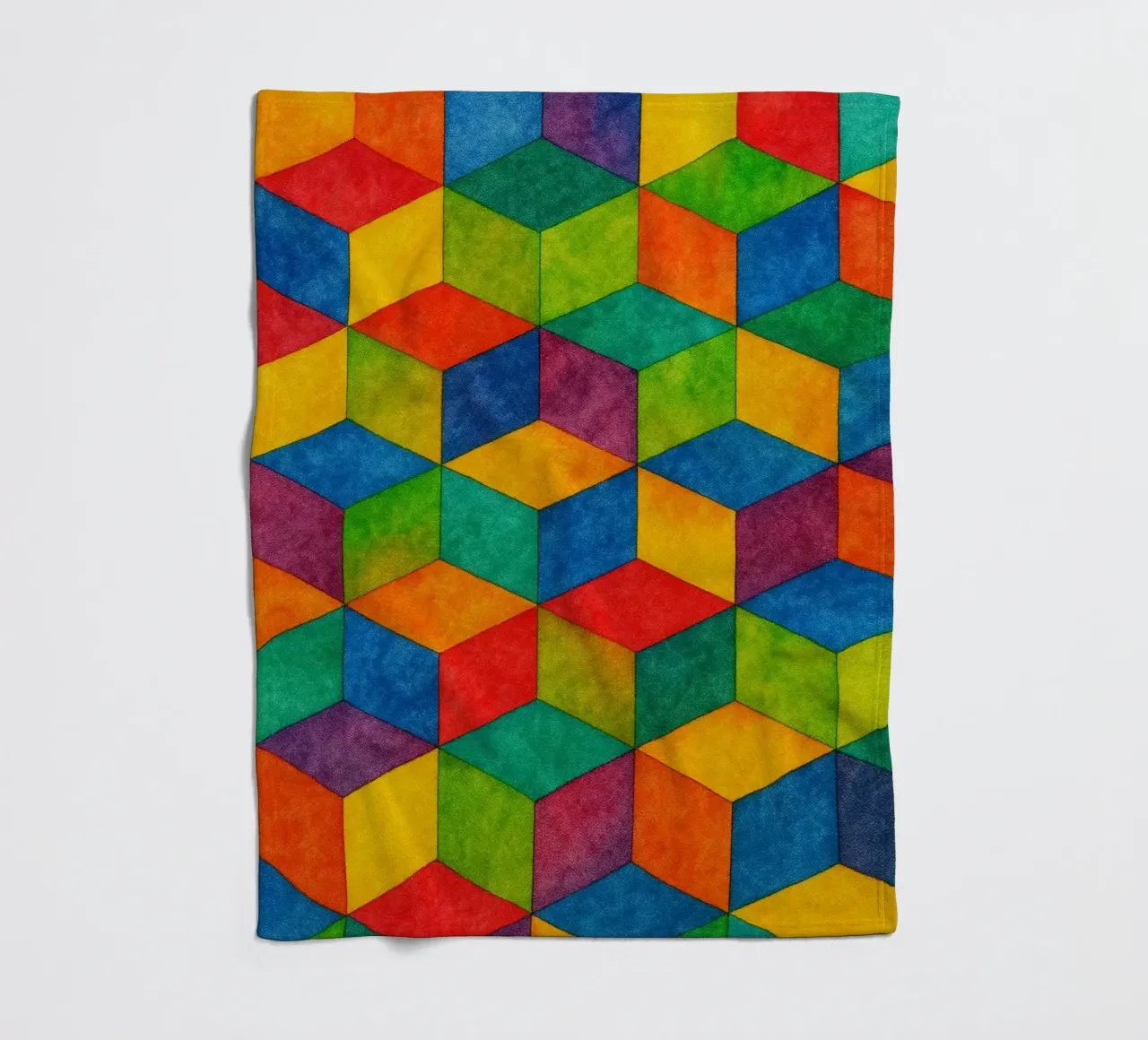 abstract geometric small hexagonal line fleece blanket by arkhanz