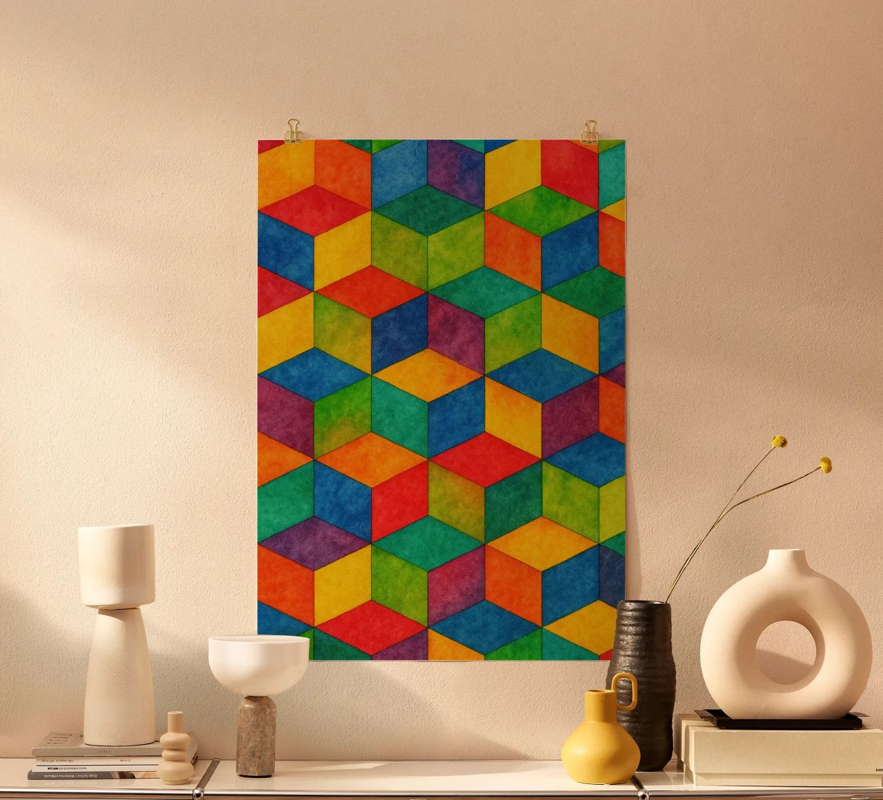 abstract geometric small hexagonal line hahnemühle by arkhanz