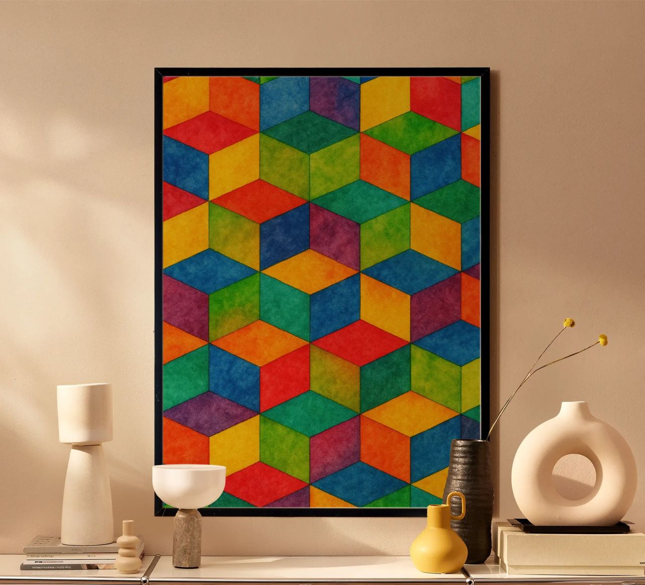 abstract geometric small hexagonal line hahnemühle by arkhanz