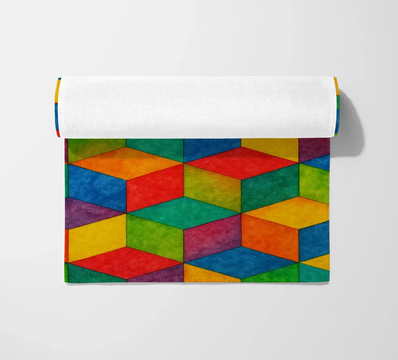 abstract geometric small hexagonal line beach towel by arkhanz