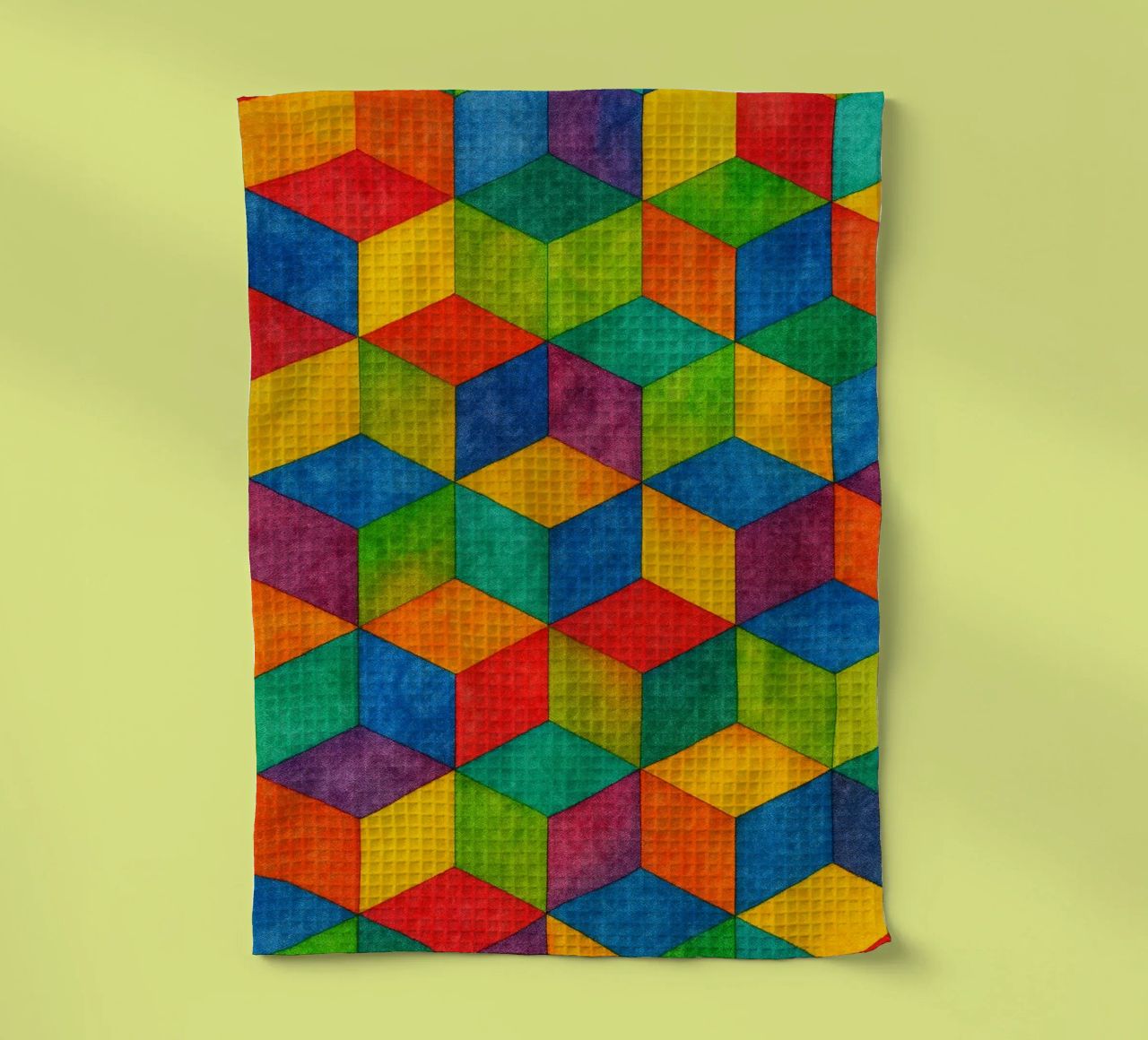 abstract geometric small hexagonal line tea towel by arkhanz