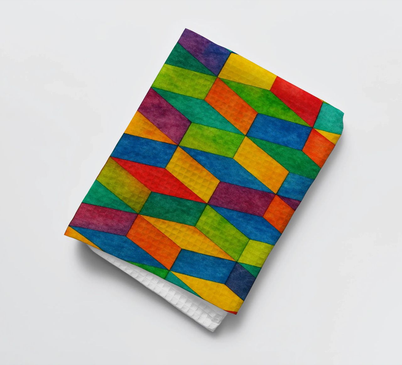 abstract geometric small hexagonal line tea towel by arkhanz