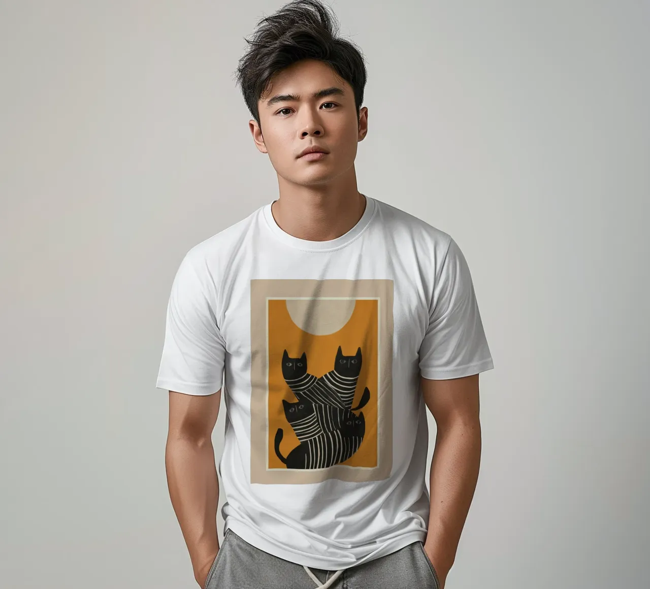 Abstract Black Cats t-shirt da cityart