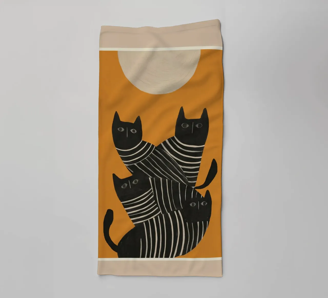 Abstract Black Cats asciugamano da bagno da cityart