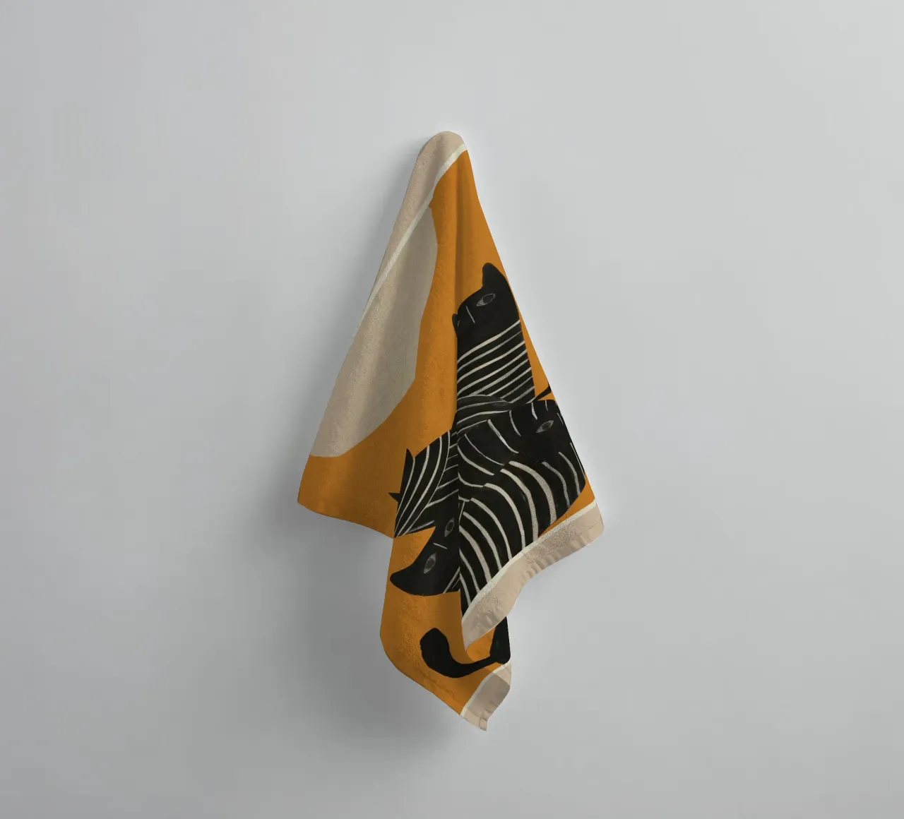 Abstract Black Cats asciugamano da bagno da cityart