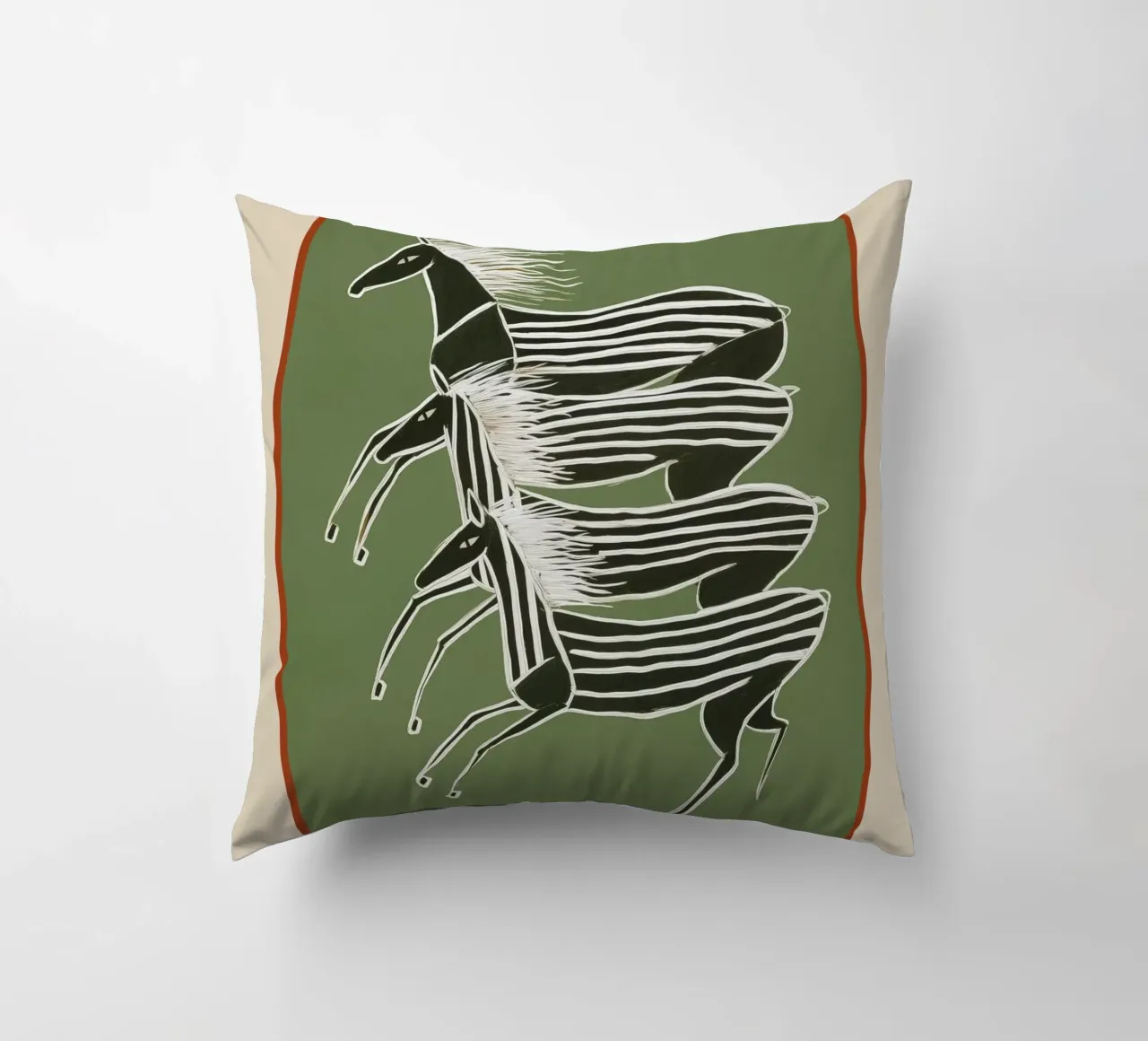 Horses in Stripes cuscino da cityart
