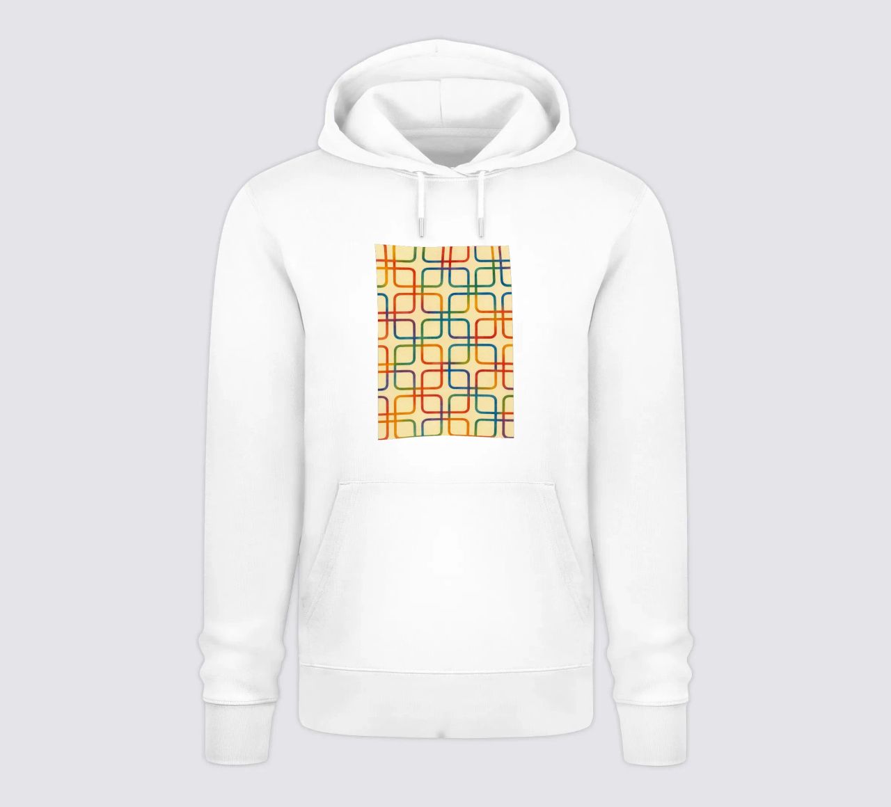 linea geometrica astratta quadrata colorfull felpa con cappuccio da arkhanz