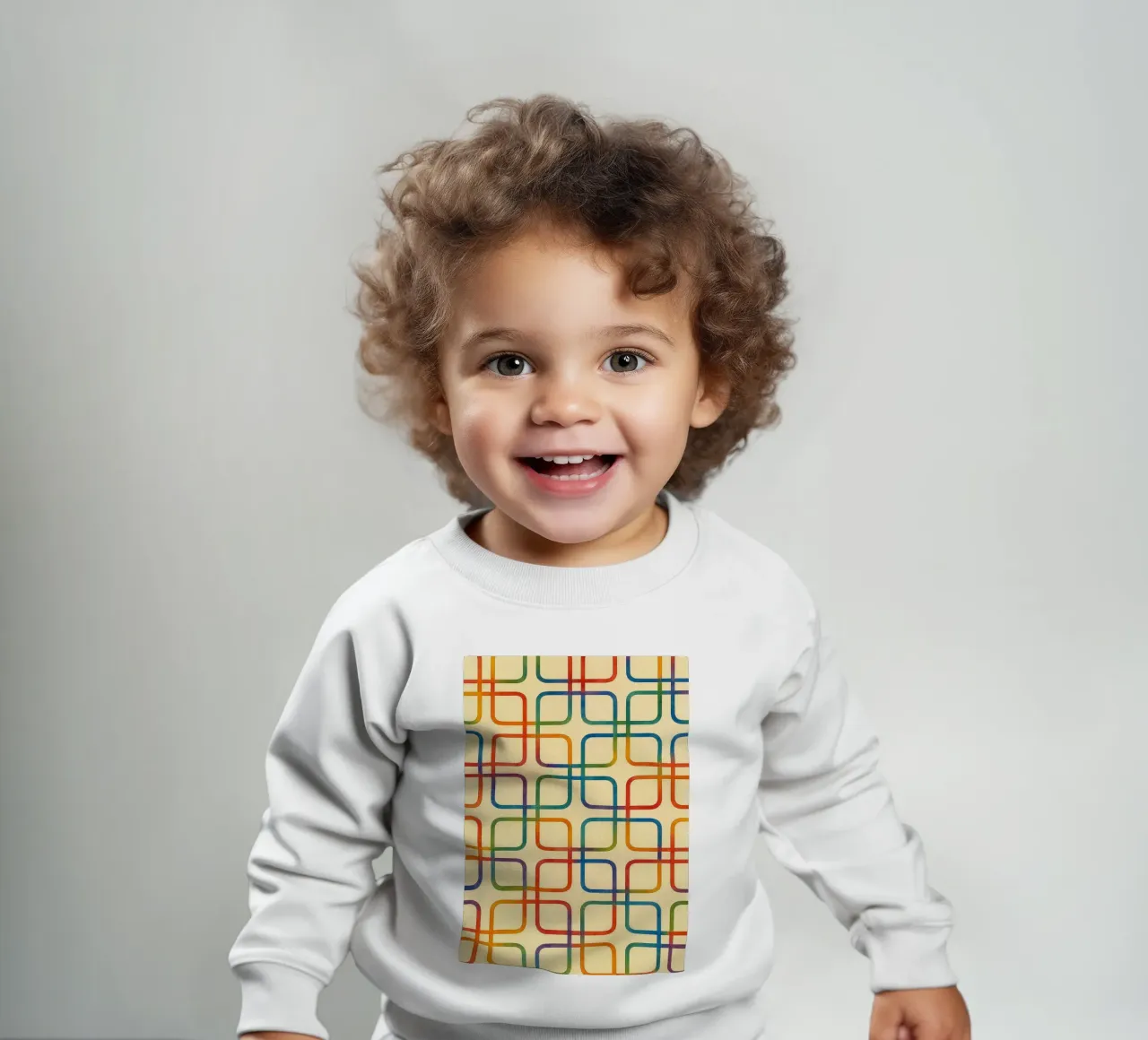 abstract geometrisch vierkant kleurvolle lijn baby sweatshirt van arkhanz