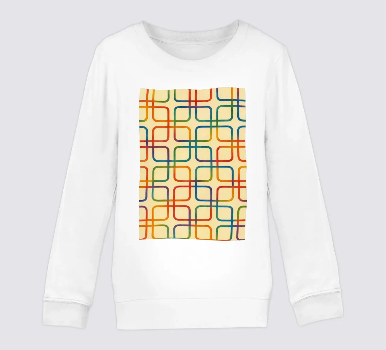 linea geometrica astratta quadrata colorfull felpa bambino da arkhanz