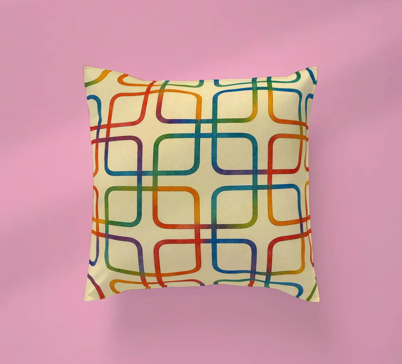 linea geometrica astratta quadrata colorfull cuscino da arkhanz