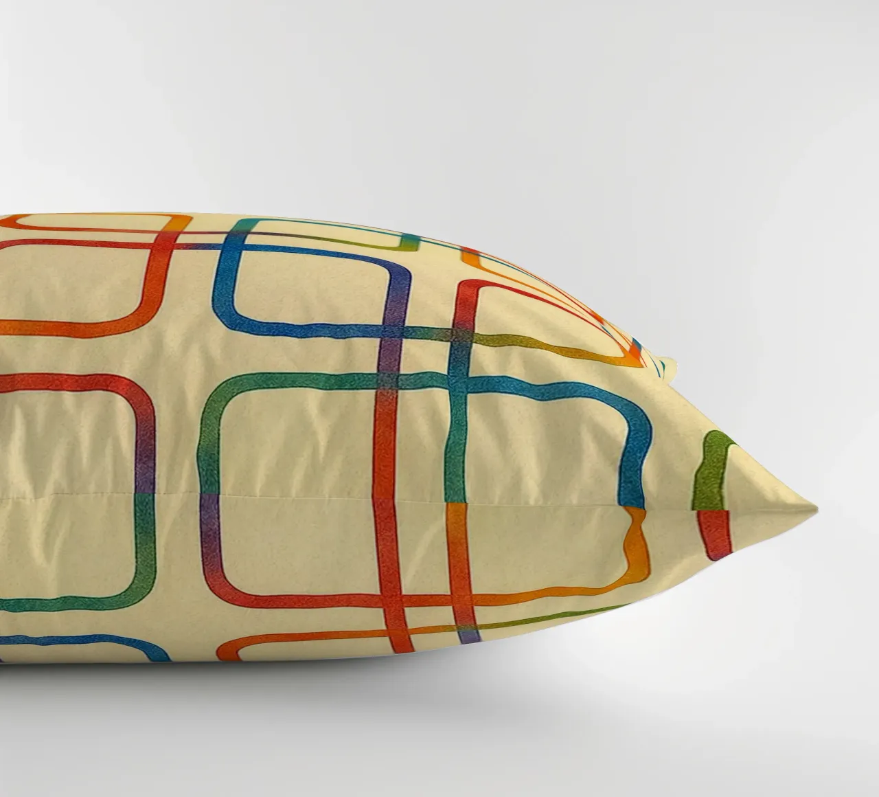 linea geometrica astratta quadrata colorfull cuscino da arkhanz