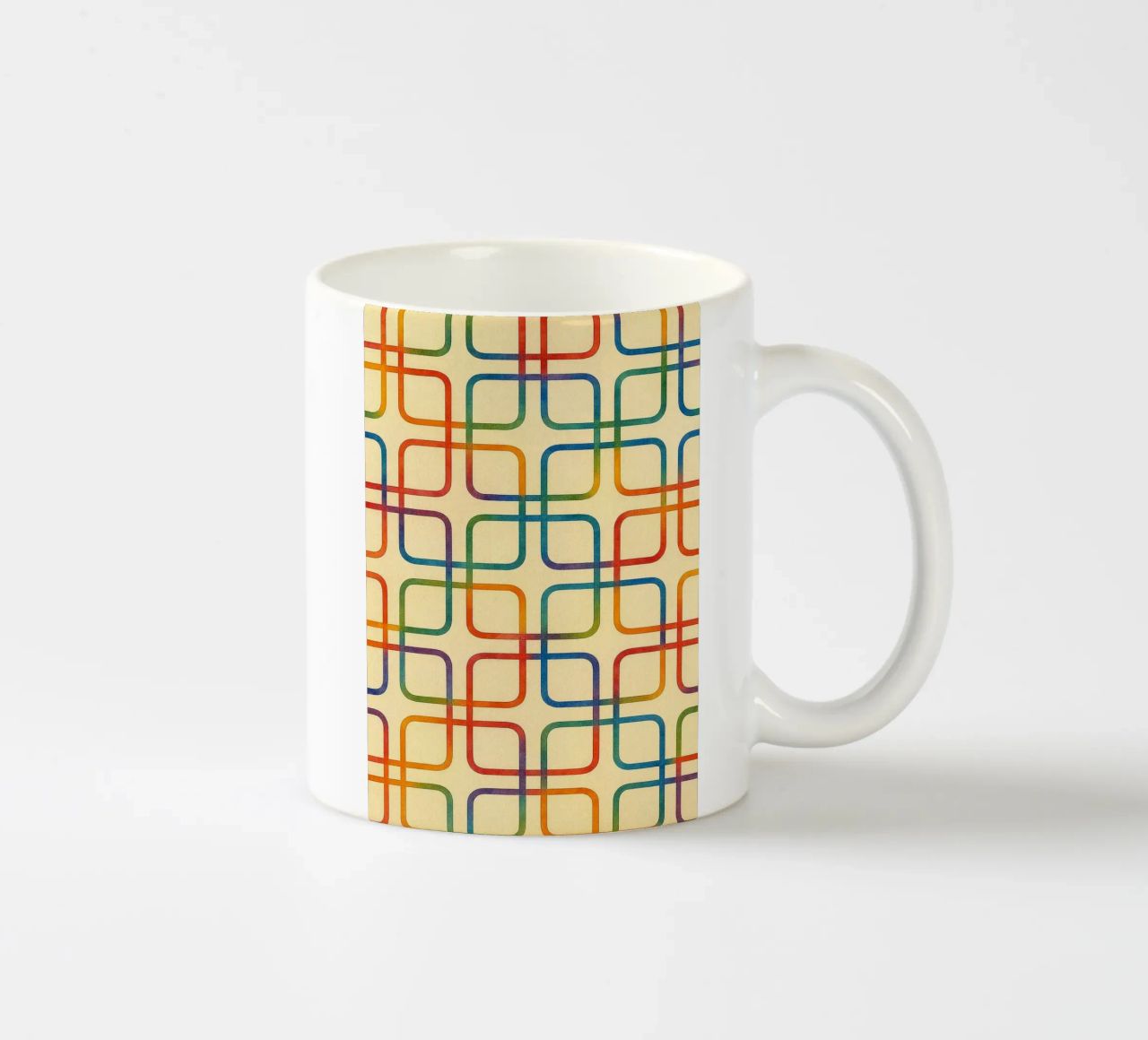 linea geometrica astratta quadrata colorfull tazza in ceramica da arkhanz