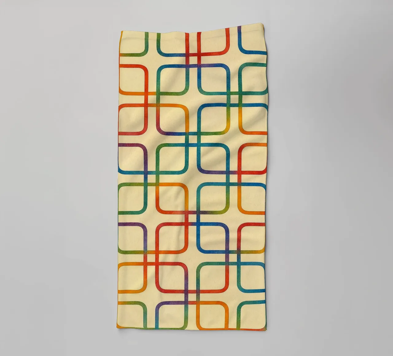 abstract geometric square colorfull line towel by arkhanz