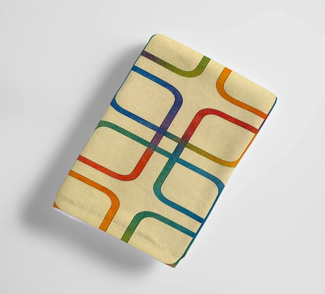 abstract geometric square colorfull line towel by arkhanz