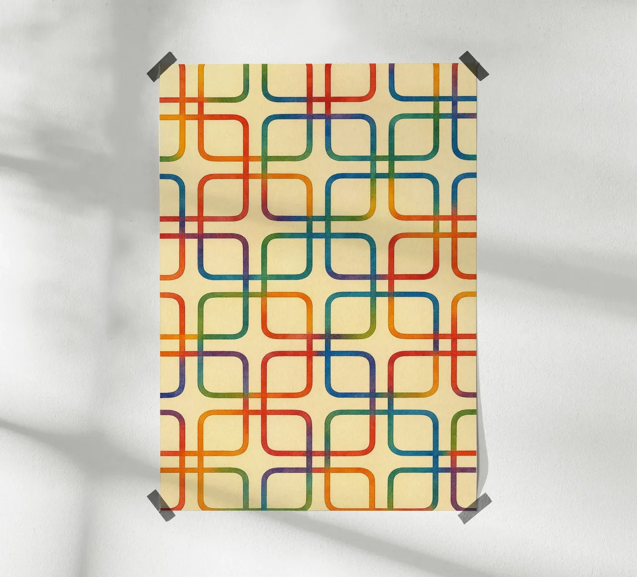 linea geometrica astratta quadrata colorfull carta hahnemühle da arkhanz
