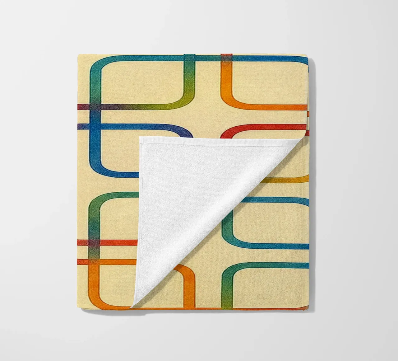 abstract geometric square colorfull line beach towel by arkhanz