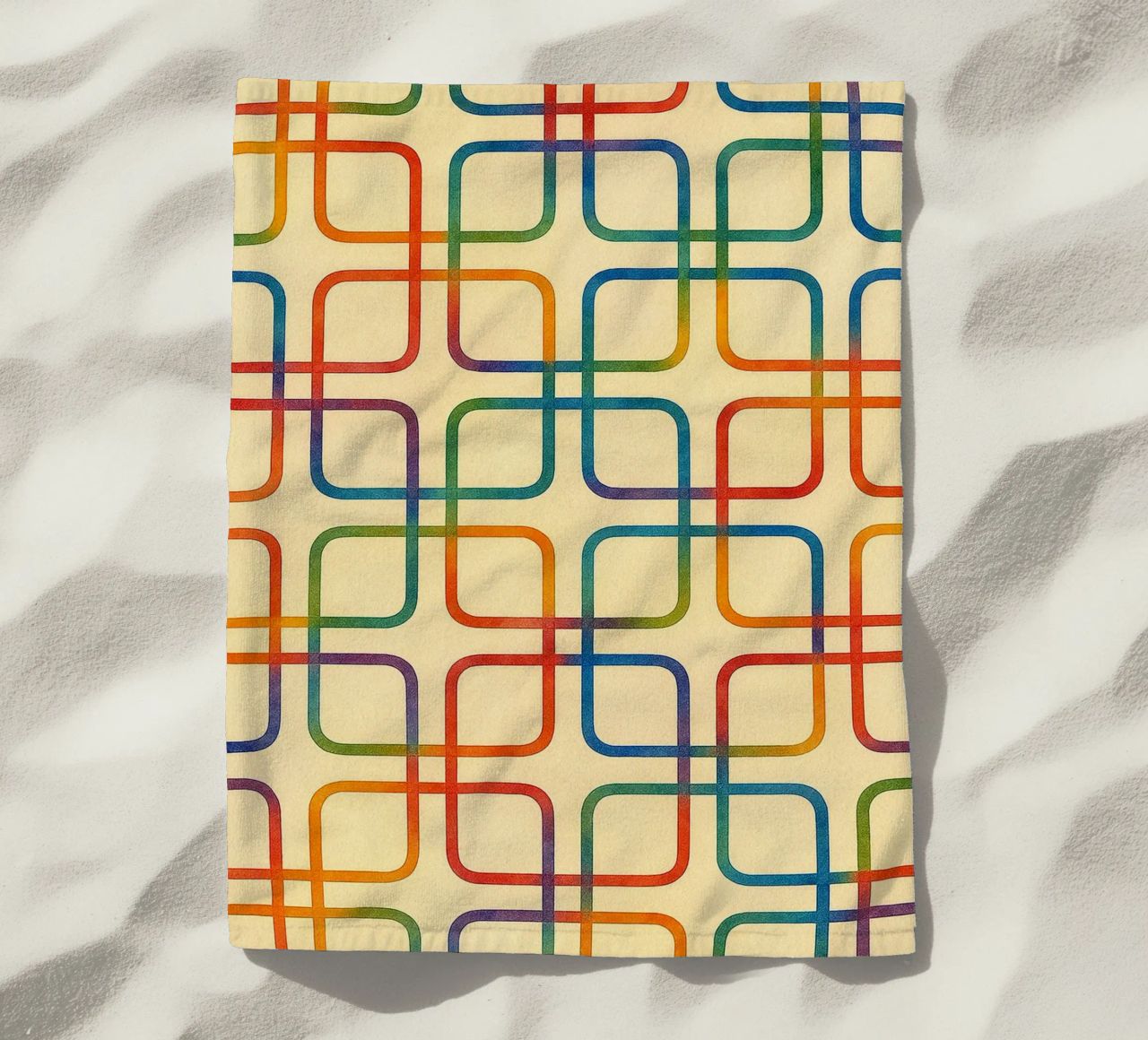 linea geometrica astratta quadrata colorfull telo mare da arkhanz