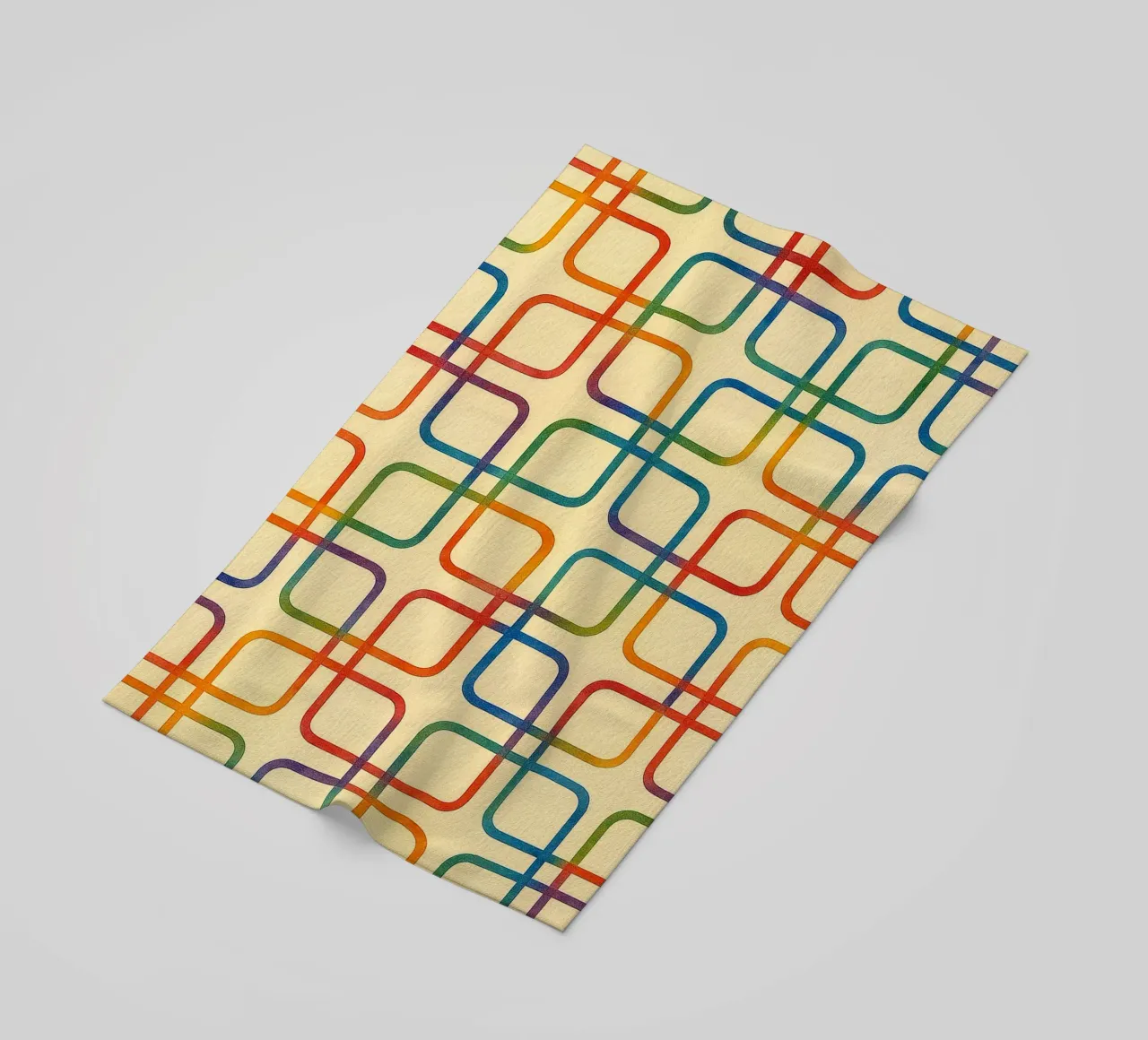 abstract geometric square colorfull line beach towel by arkhanz