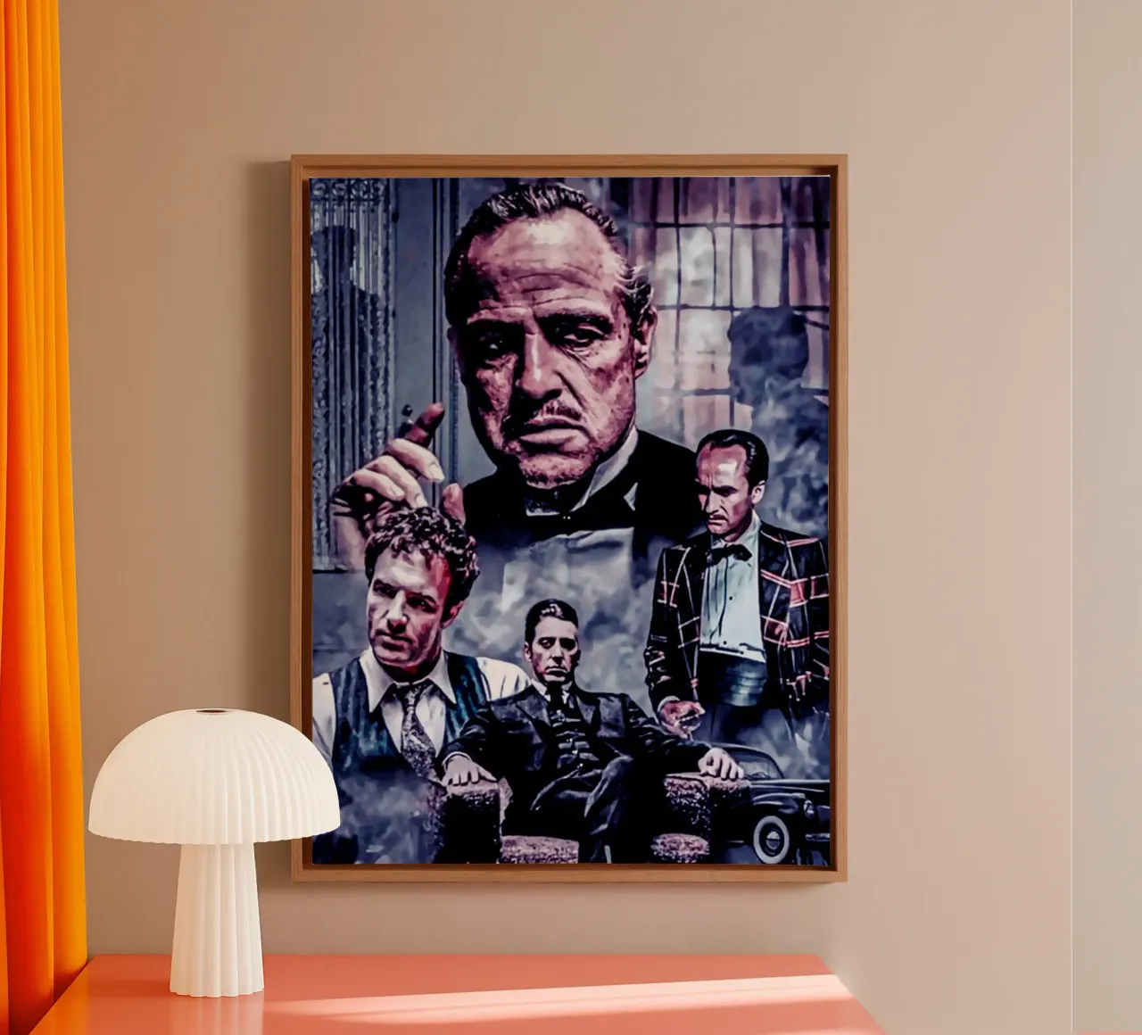 Der Pate 1 Kunst Leinwand mit Schattenfugenrahmen von ontoseno