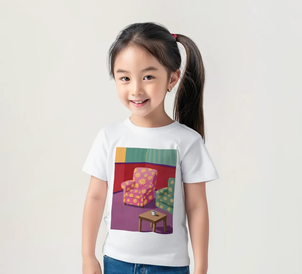 Salotto Patchwork Pastello t-shirt bambini da Tiga Bersama