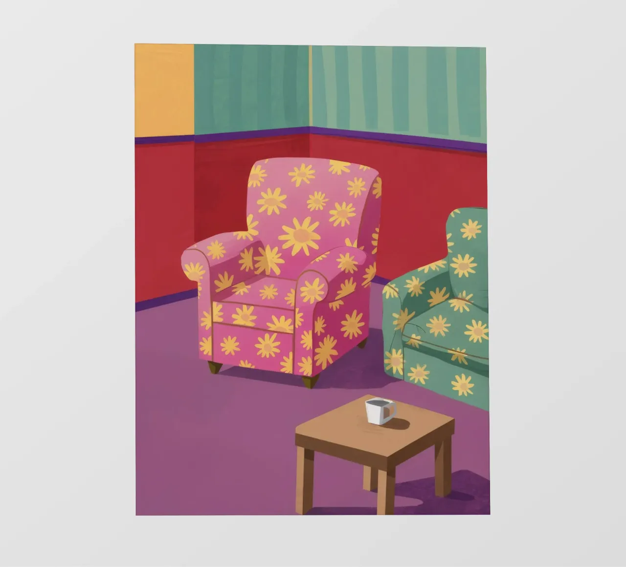 Pastel patchwork salon fotobehang van Tiga Bersama