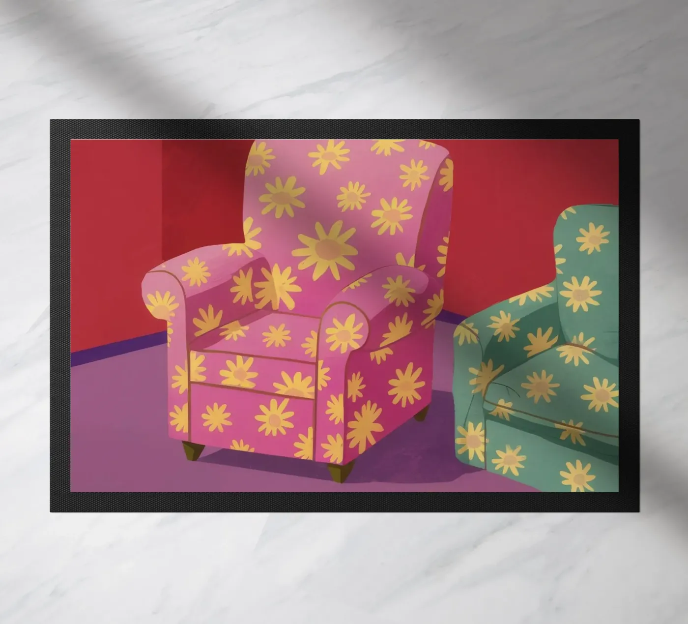 Pastel Patchwork Parlor doormat by Tiga Bersama