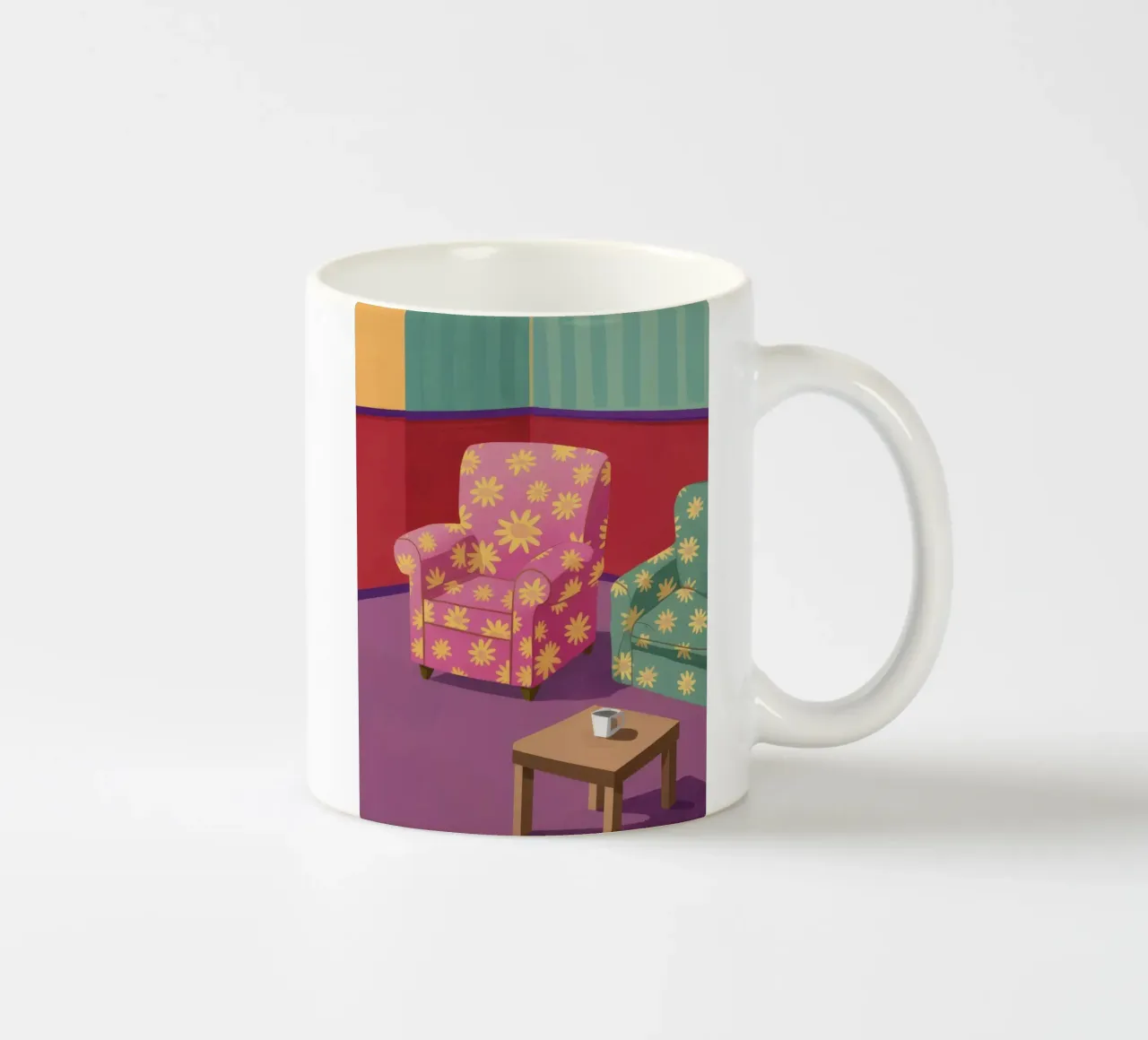 Pastel Patchwork Parlor ceramic mug by Tiga Bersama