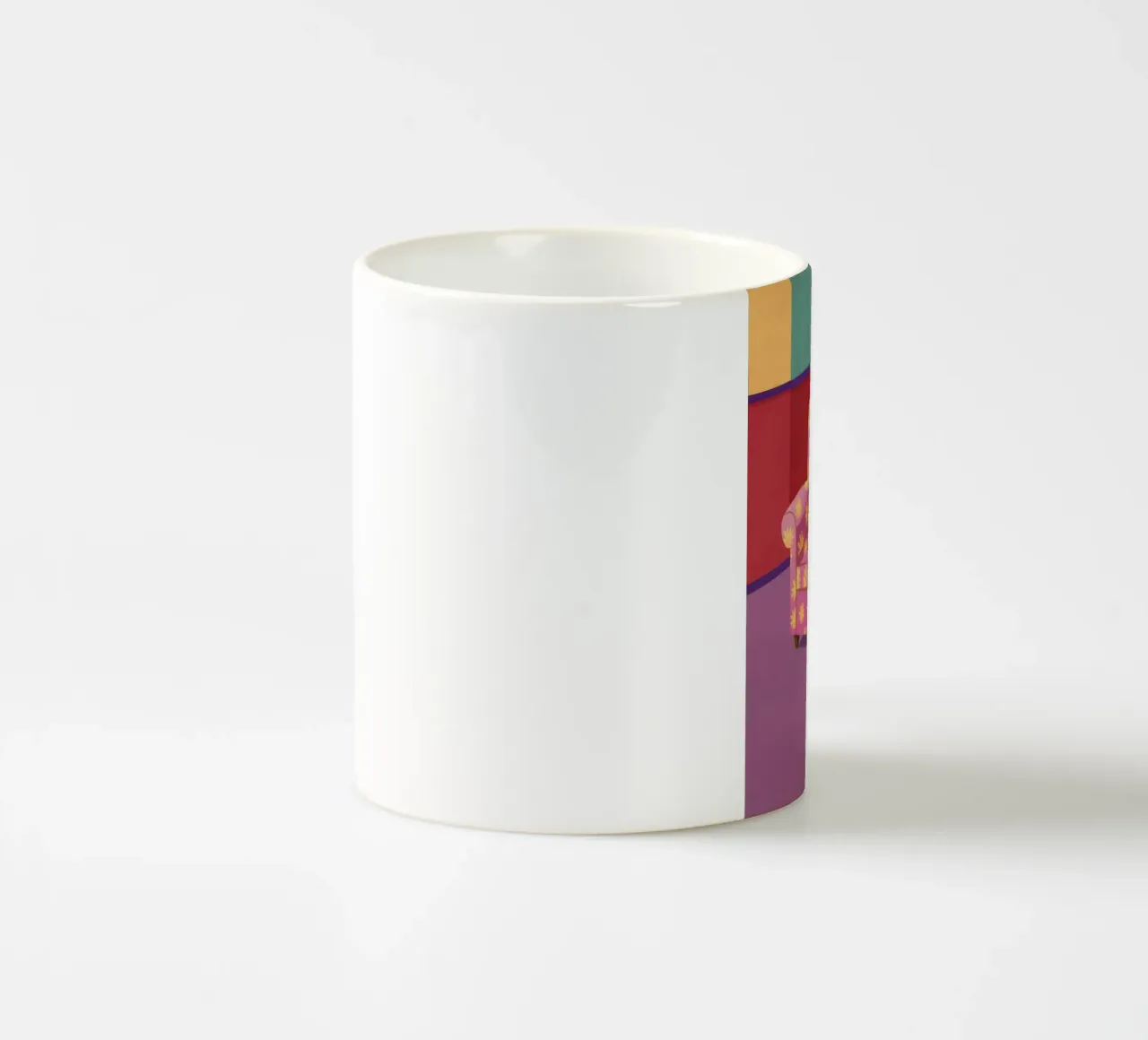 Pastel Patchwork Parlor ceramic mug by Tiga Bersama