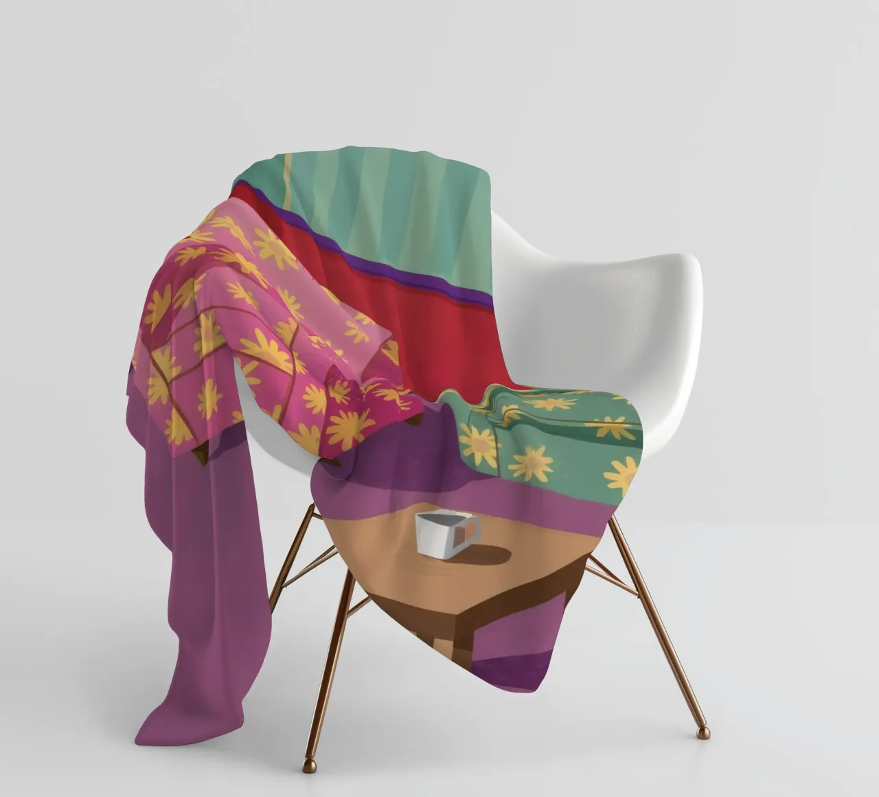 Pastel patchwork salon fleecedeken van Tiga Bersama